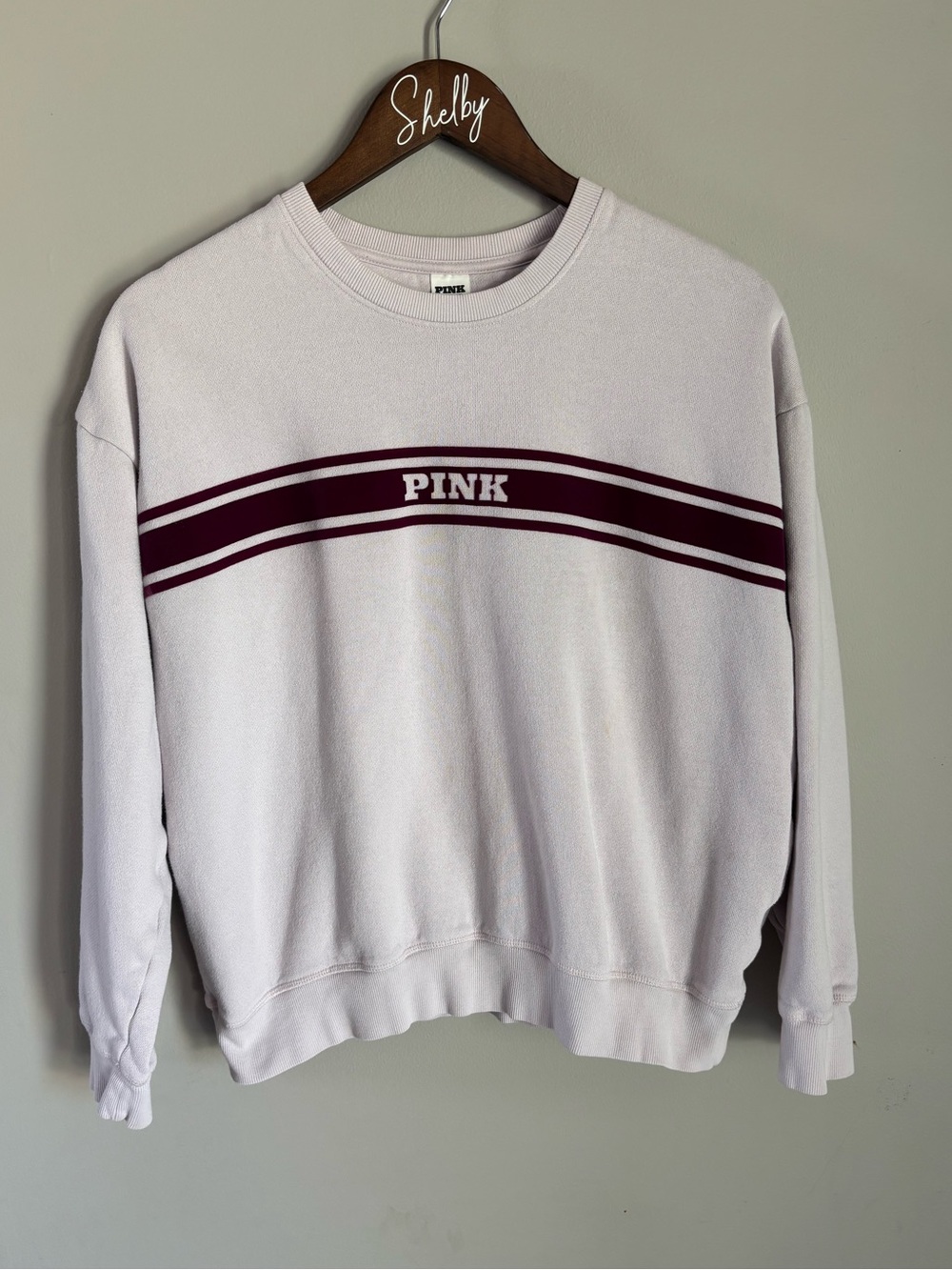 PINK Victoria's Secret Light Pink Sweater with Dark Pink Logo